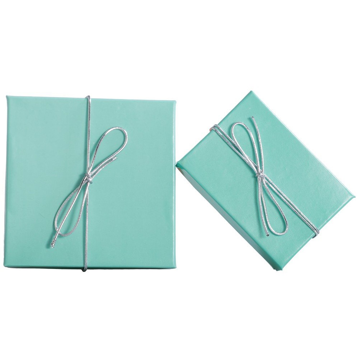 Luxury Tiffany Blue Gift Boxes with Silver Ribbon - Premium Packaging