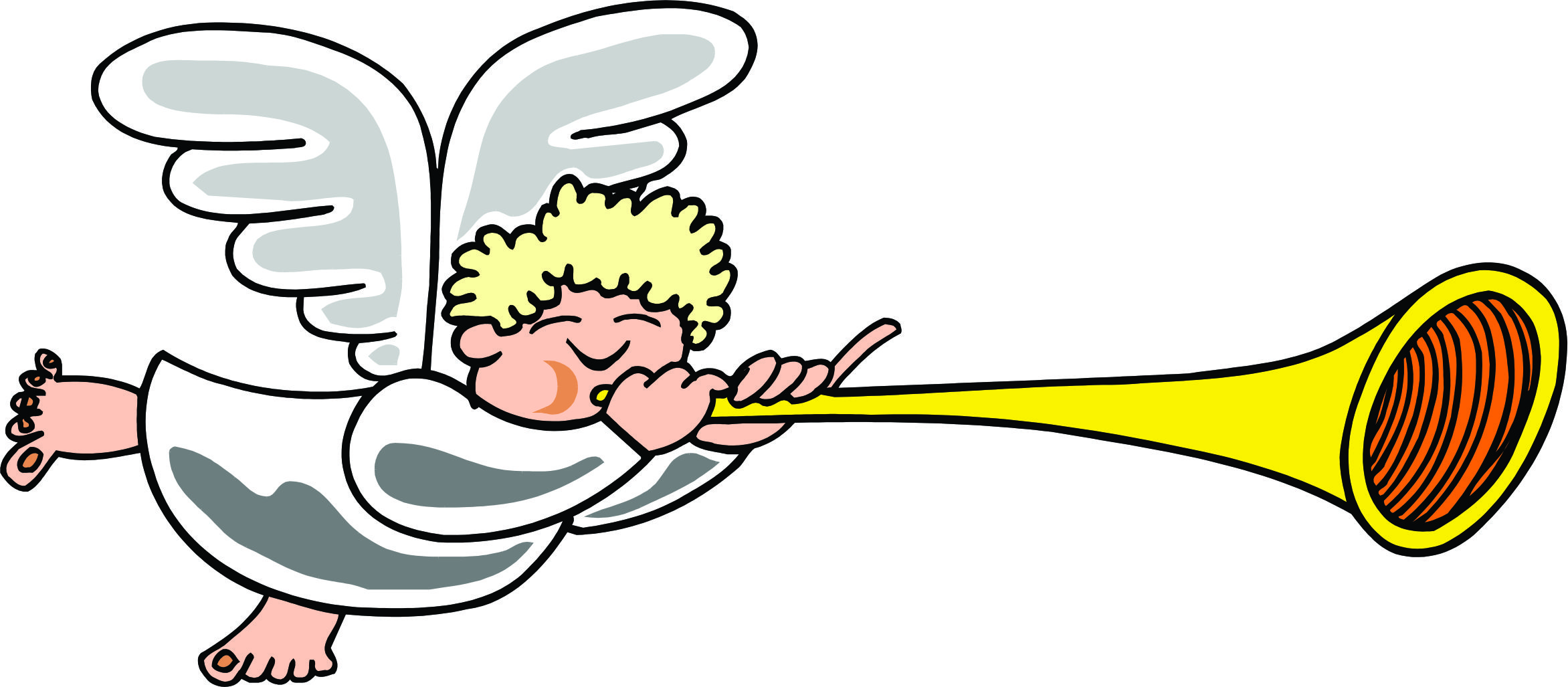Angel Blowing Cartoon Clipart Horn
