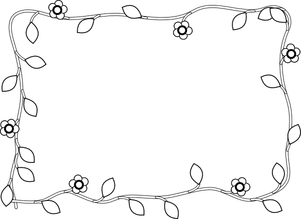 Free Spring Border Black And White, Download Free Spring Border Black