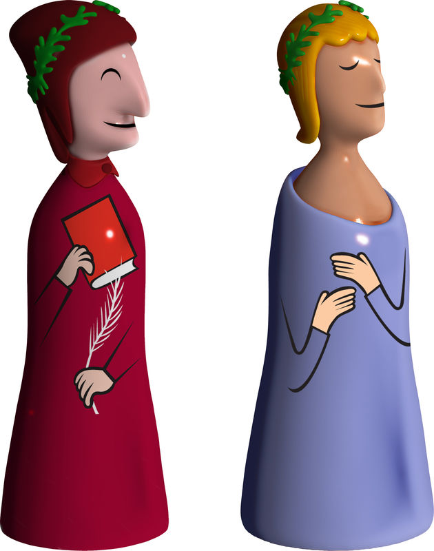 Medieval Scholars and Poets - Symbolic Illustration of Learning and Devotion