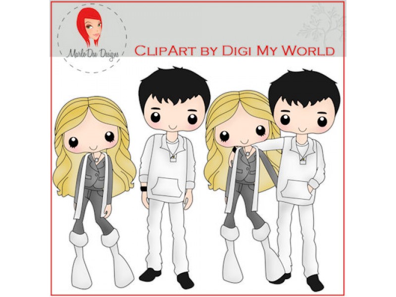 Chibi Clip Art Characters - Modern Fashion Illustrations by Digi My World