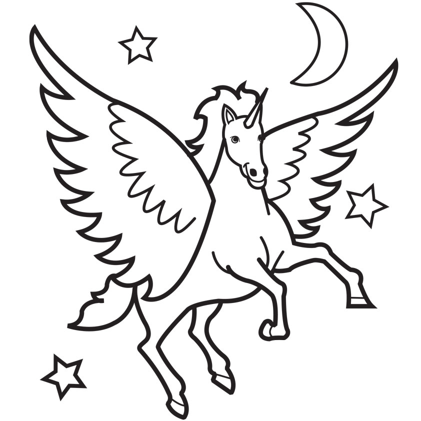 draw a flying unicorn easy  Clip Art Library