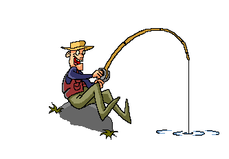 Happy Cartoon Fisherman Reeling in a Catch - Fun Fishing Illustration