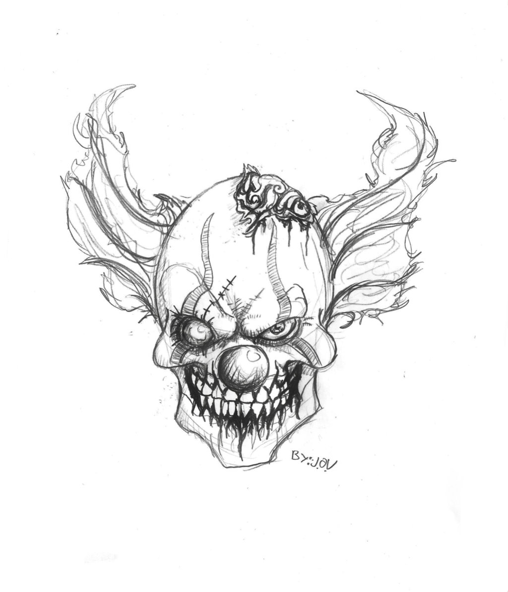 Creepy Clown Drawing Ideas - Scary clown drawing creepy clown creepy ...