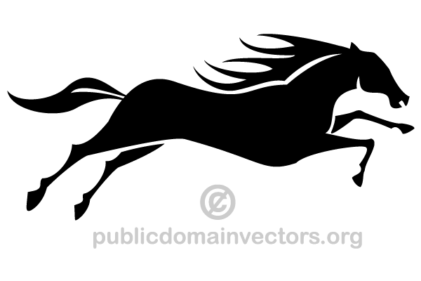 Running Horse Silhouette Vector Image | 123Freevectors