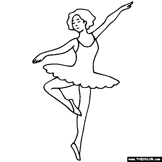 Ballerina and Ballet Dancer Online Coloring Pages | Page 1
