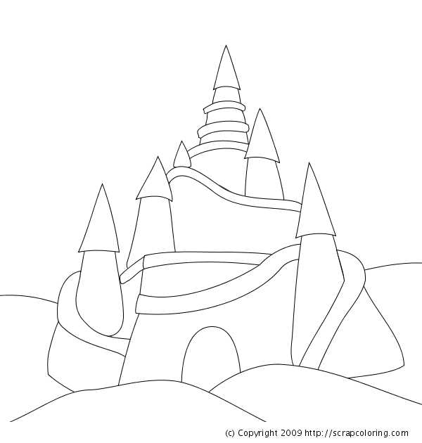 vector black, white fantasy castle sand, sandcastle fort sculpture Stock  Vector Image & Art - Alamy