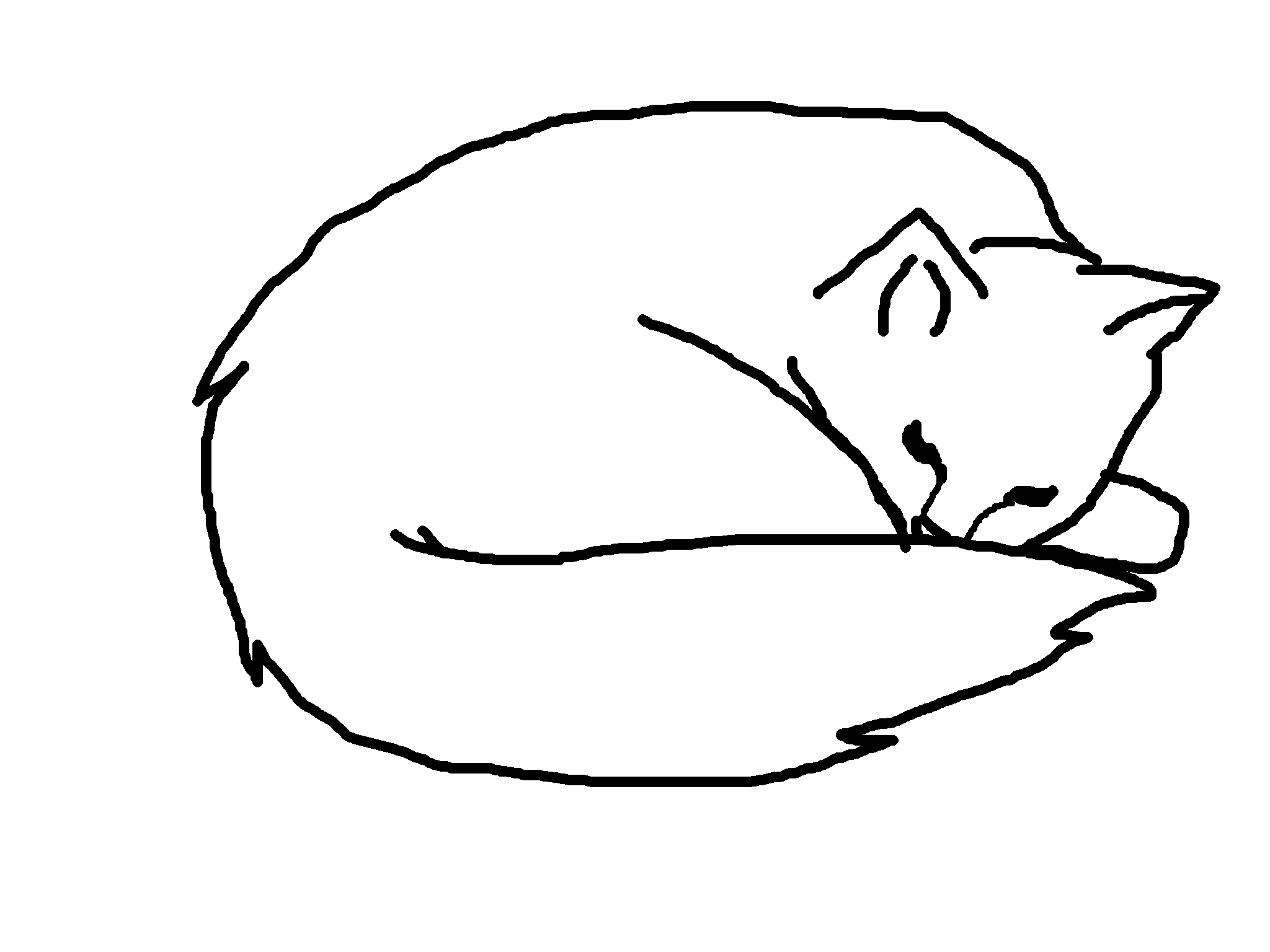 Realistic sleeping cat lineart by Spottedheart22 on Clipart library