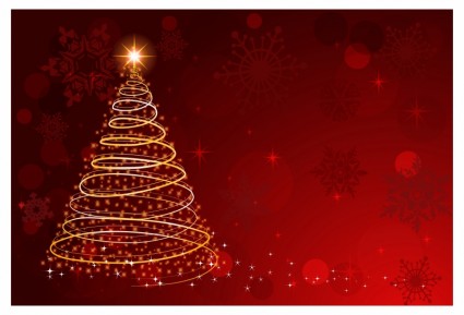 glowing christmas tree vector - Clip Art Library