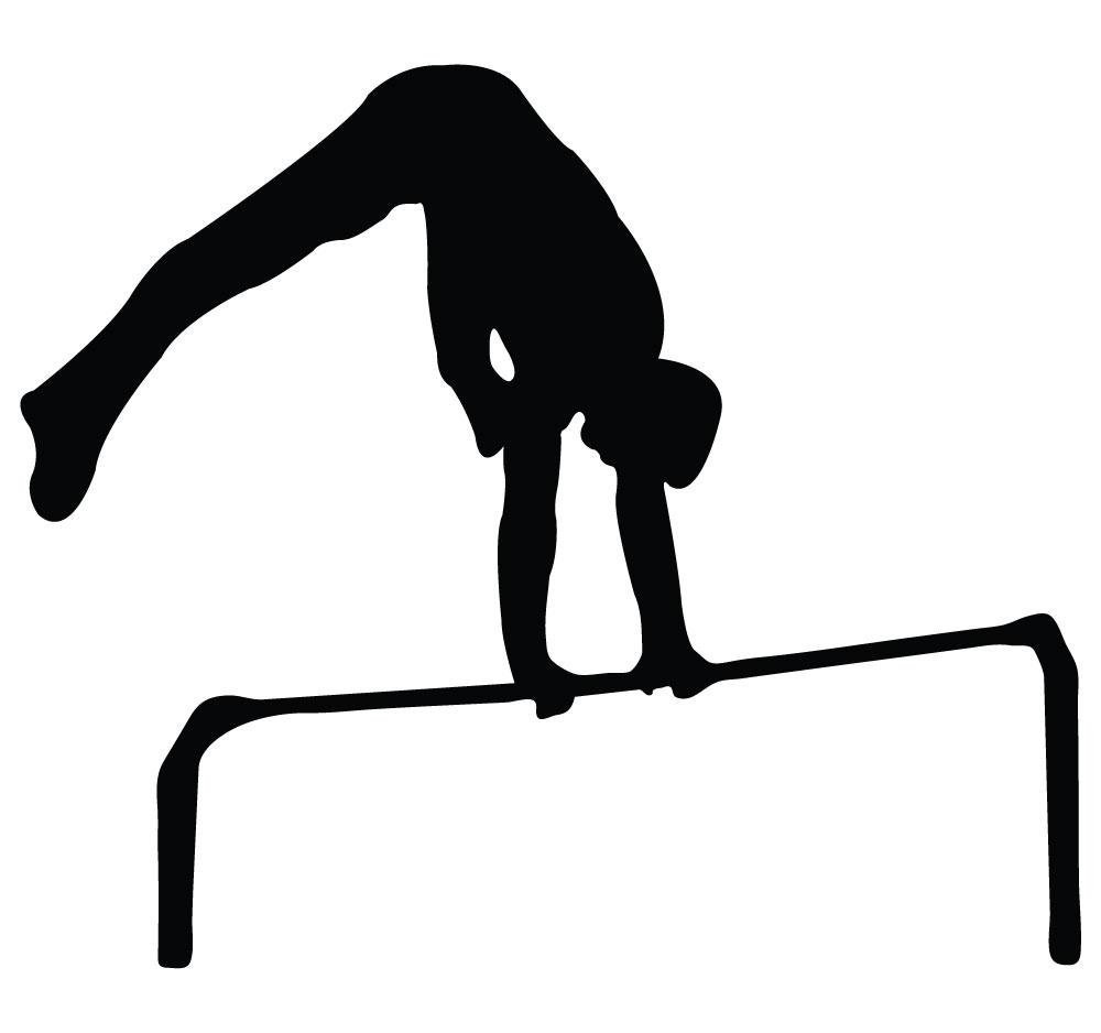  - Gymnastics Silhouette Style Single Bar Flip - 12W x 