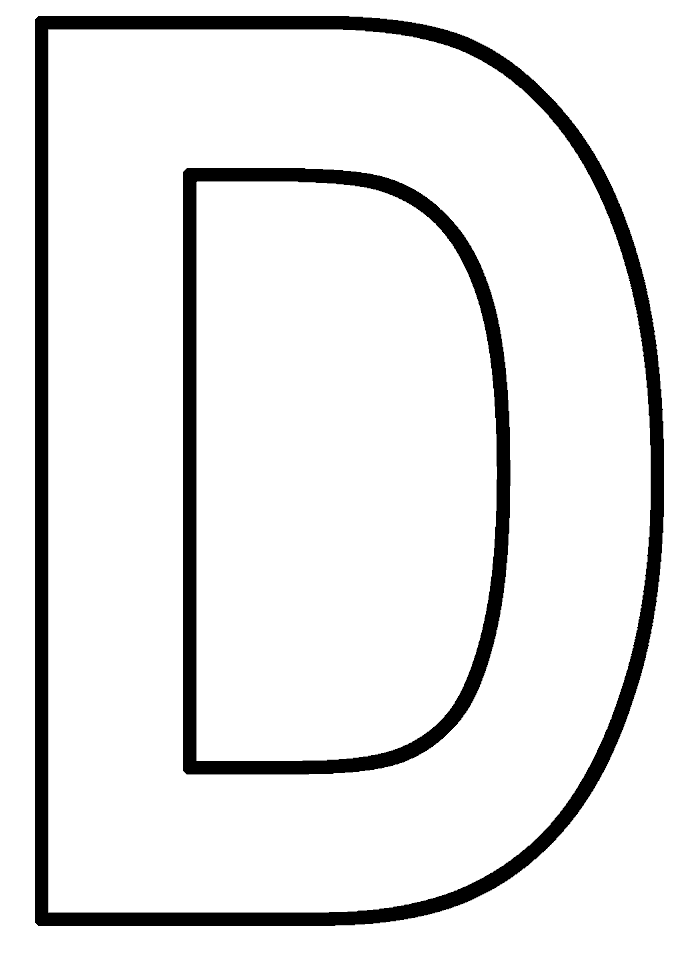 Uppercase Letter D Outline SVG - Clean Typography Asset