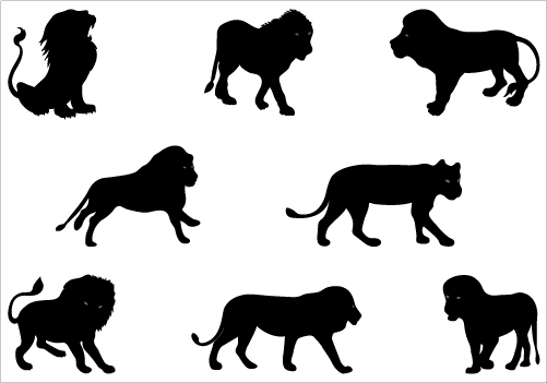 Vector Silhouette Images of LionsSilhouette Clip Art