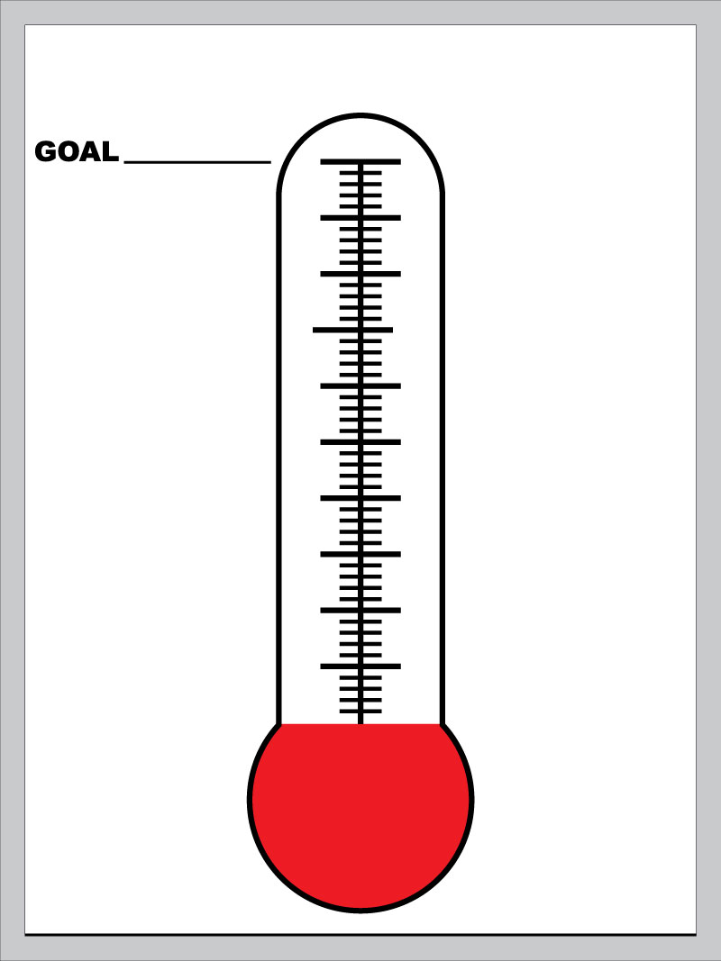 blank fundraiser thermometer