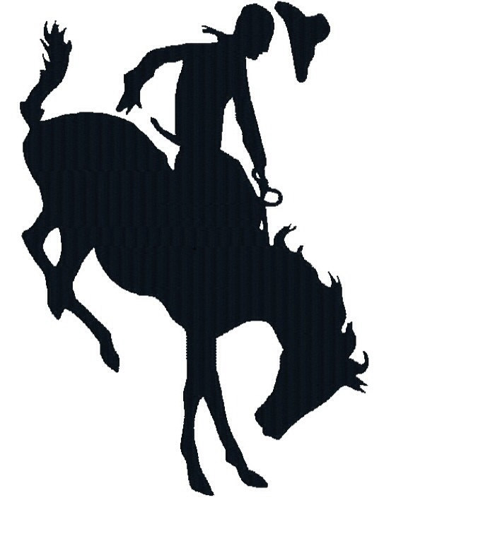 Cowboy On Bucking Bronco Horse Silhouette Machine by 21Reasons