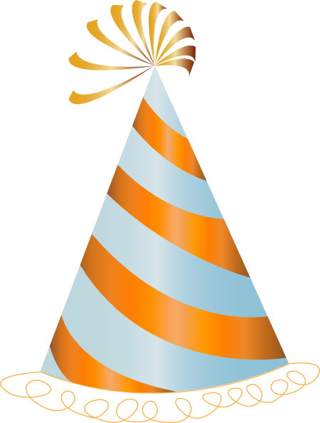 Orange Party Hat clip art - vector clip art online, royalty free 