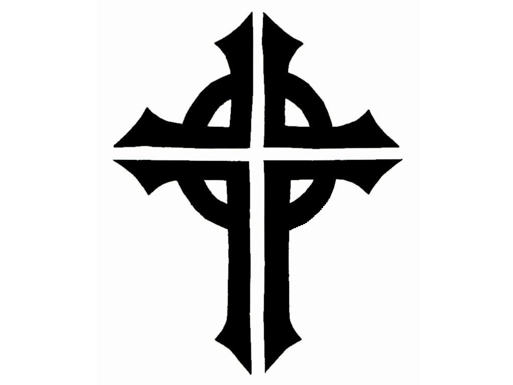 plain black cross tattoo