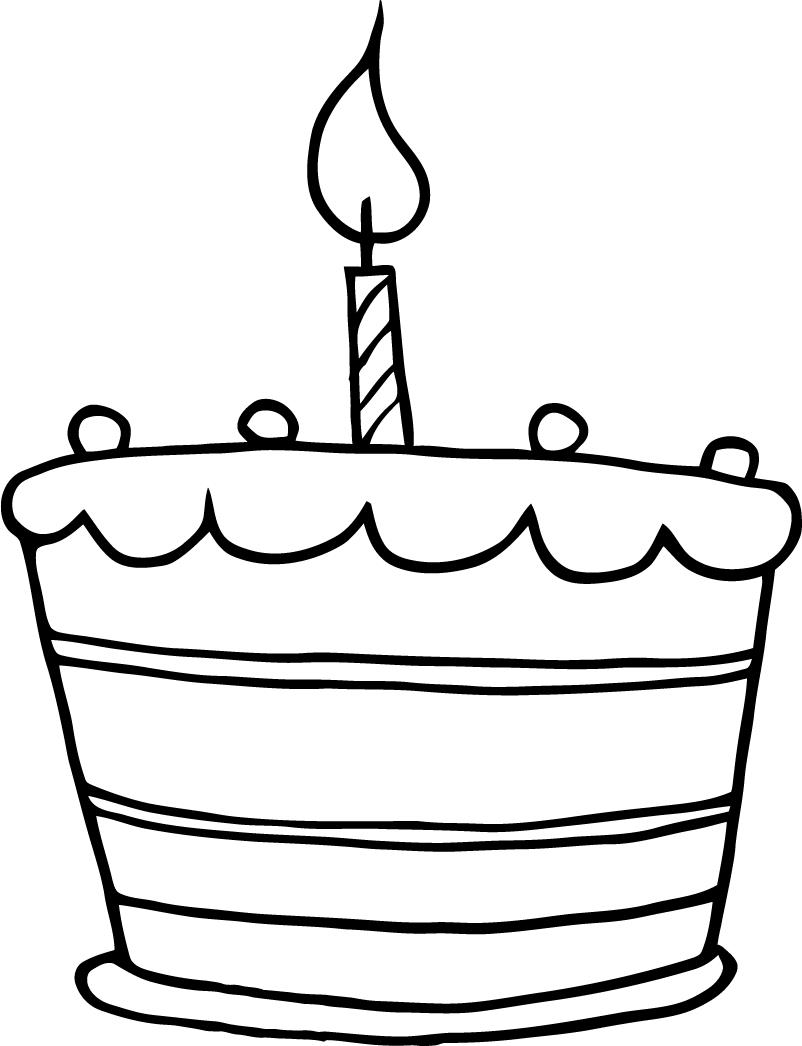Birthday cake isolated coloring page for kids Vector Image-saigonsouth.com.vn