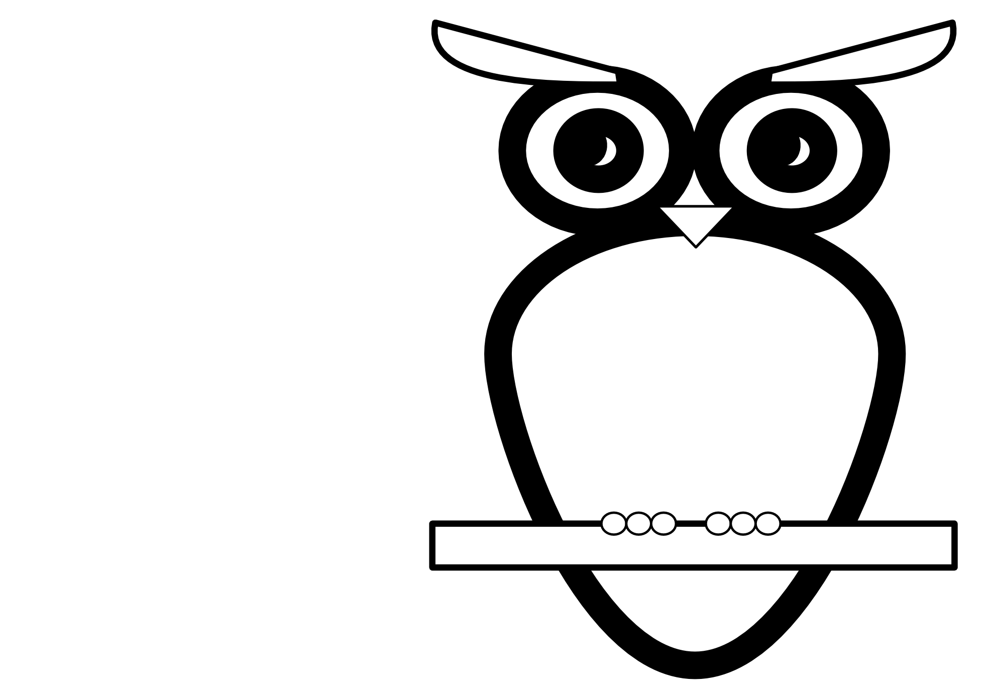 Bw Owl Black White Line Art Scalable Vector Graphics SVG Inkscape 