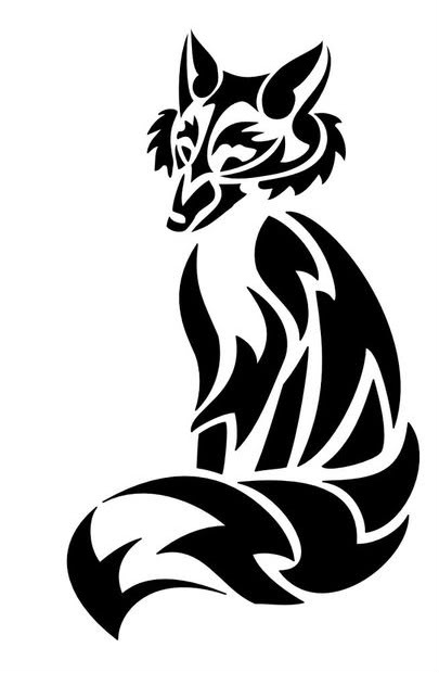 tribal fox tattoo - Clip Art Library