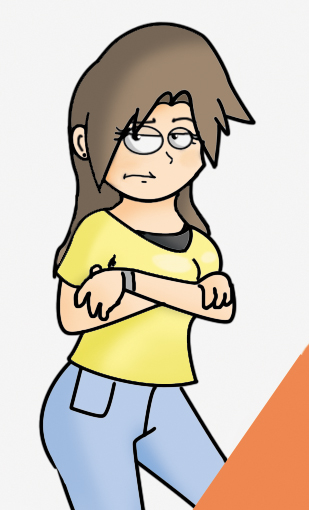 Skeptical Cartoon Woman - Expressive Illustration for Web Content