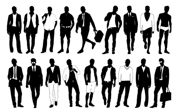 Fashion men silhouettes vector graphics | My Free Photoshop World