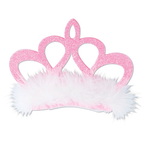 Pink Glitter Princess Crown Headband - Festive Costume Accessory