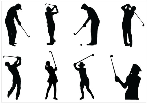Golf silhouette clip art Pack TemplateSilhouette Clip Art