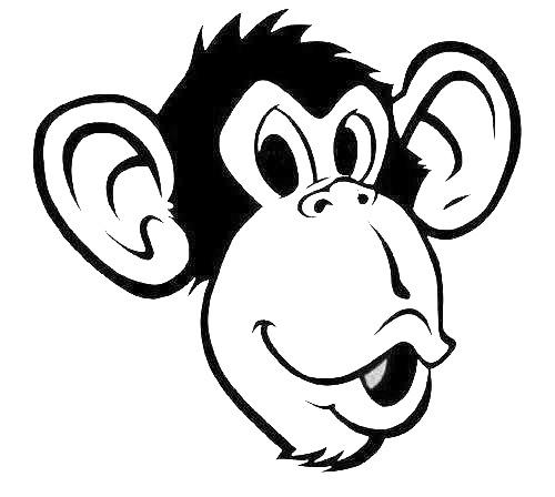 Drawing monkey face animal Royalty Free Vector Image