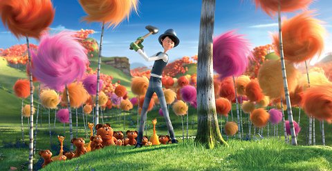 The Lorax Movie Scene - Protecting the Truffula Trees