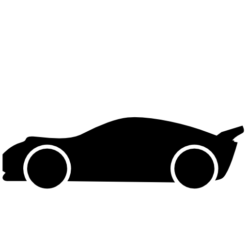Free Download Lowered racing car side view silhouette Icon Webfont 