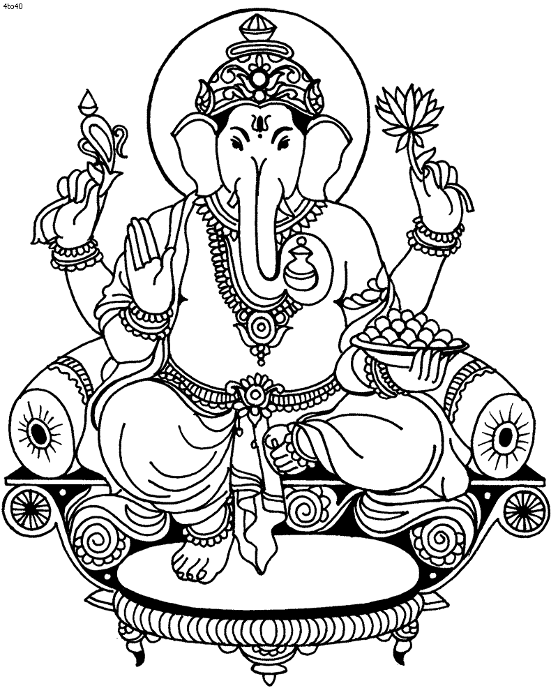 Happy Ganesh Chaturthi Sketch Greeting Card Design Illustration 43203092 -  Megapixl