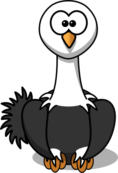 Ostrich With Black Feathers clip art - vector clip art online 
