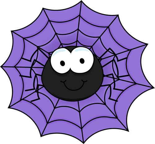 Spider in a Purple Spider Web Clip Art - Spider in a Purple Spider 