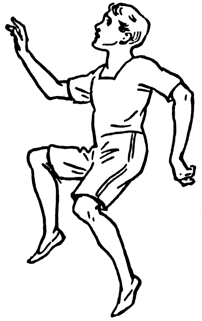 Vintage Line Art Illustration of a Sprinter in Motion