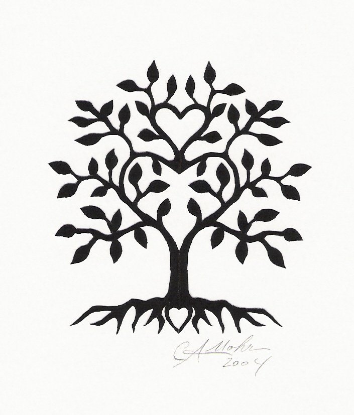 Tree Tattoo. Maybe for, like, a newborn- the heart in the root is 