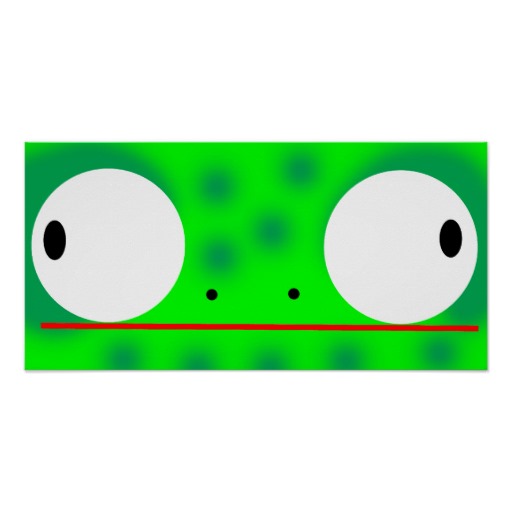 Playful Frog Face Illustration - Fun Animal Clipart for Kids & Design