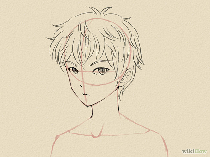 How to Draw an Anime Boy's Face in Three-Fourths View