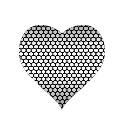 Cool Metallic Black and Silver Design.png Heart Sticker | Zazzle