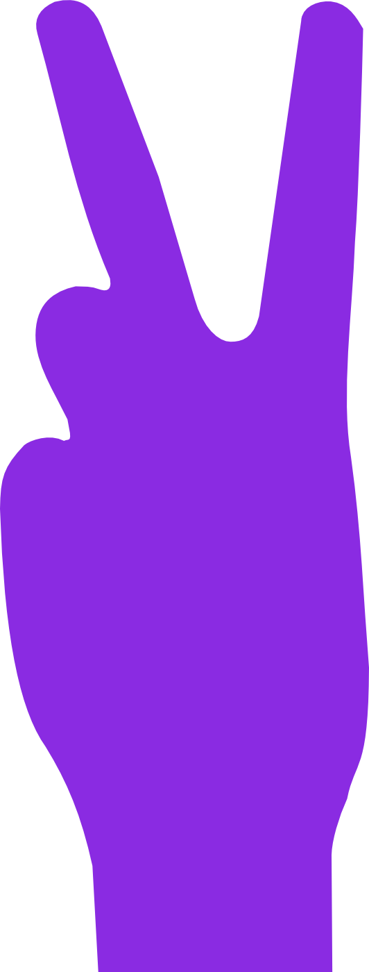 Purple Peace Sign Hand Gesture - Symbol of Harmony and Positivity