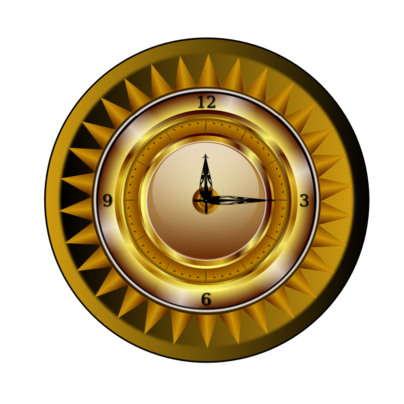 Clipart - Gold clock