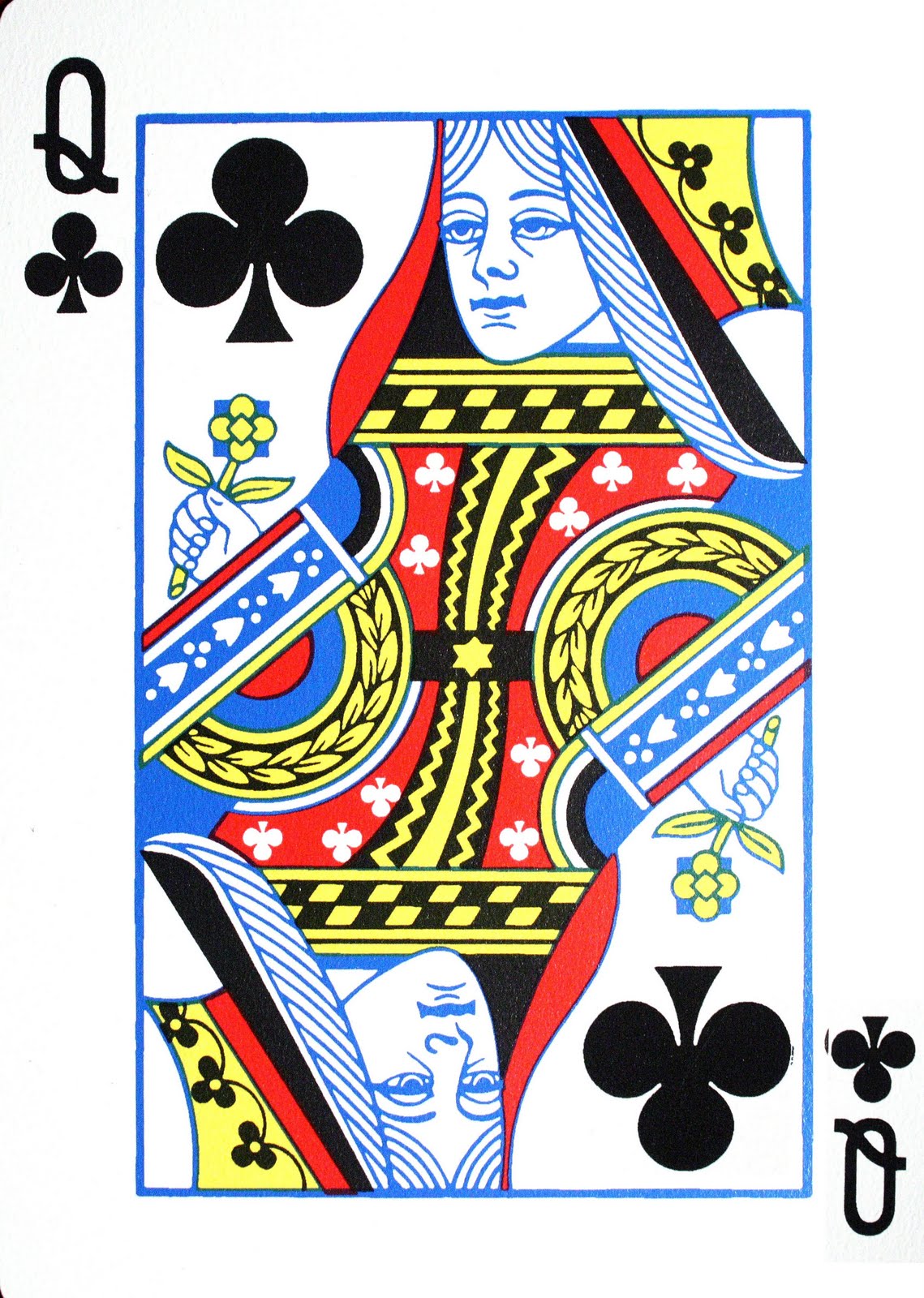 queen of clubs playing card - Clip Art Library