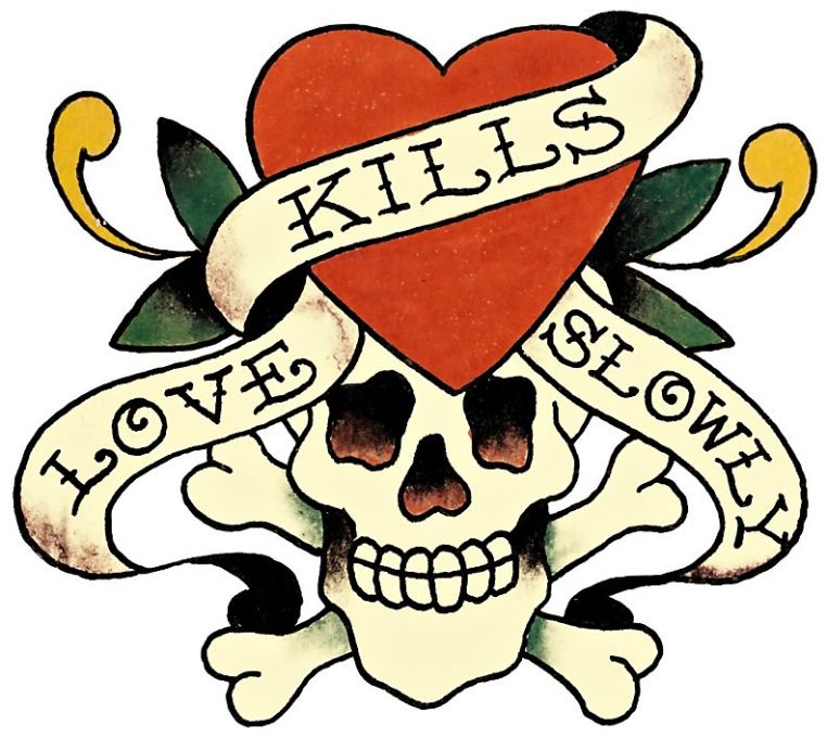 Love Kills Slowly Skull T Shirt You Choose Style Size Color Tattoo Tee  10154  eBay