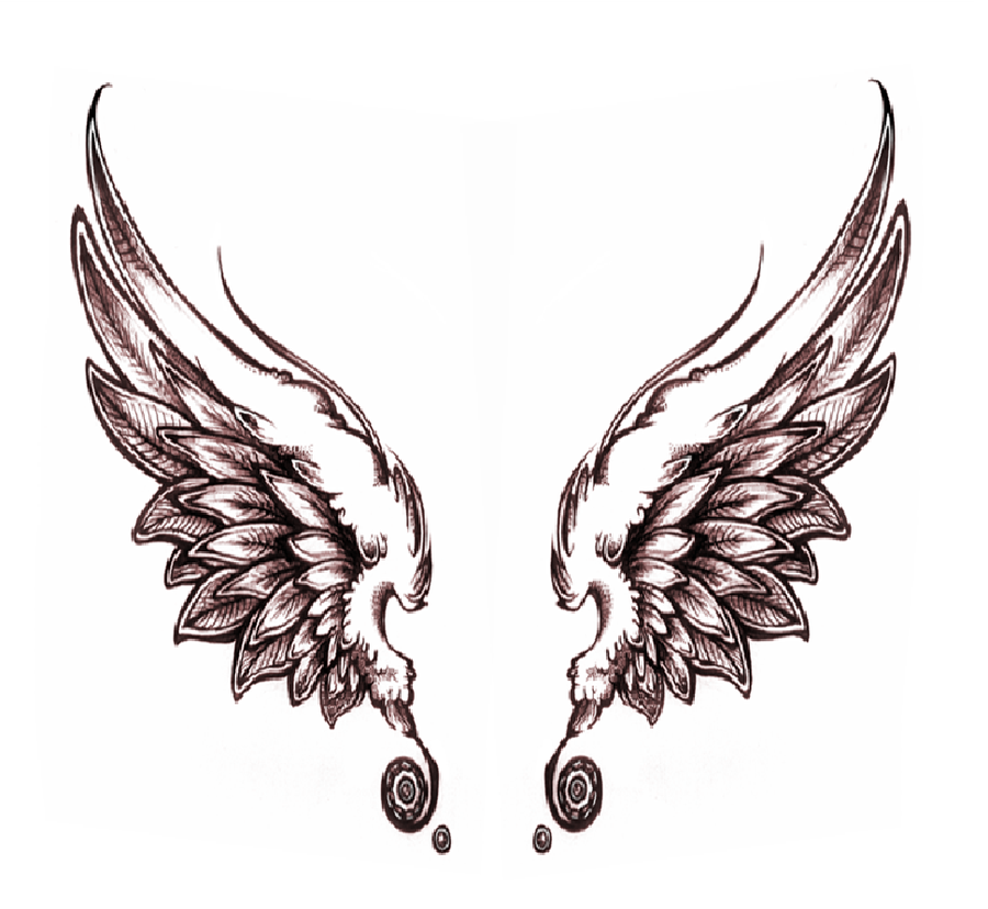 wings #dark #angel #horror #hass #love #hate #liebe - 3d Tattoos Angel Wings,  HD Png Download - 381x511 (#5290239) - PinPng
