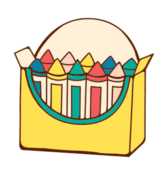 Colorful Crayon Box Illustration - Creative Art Supplies for Kids