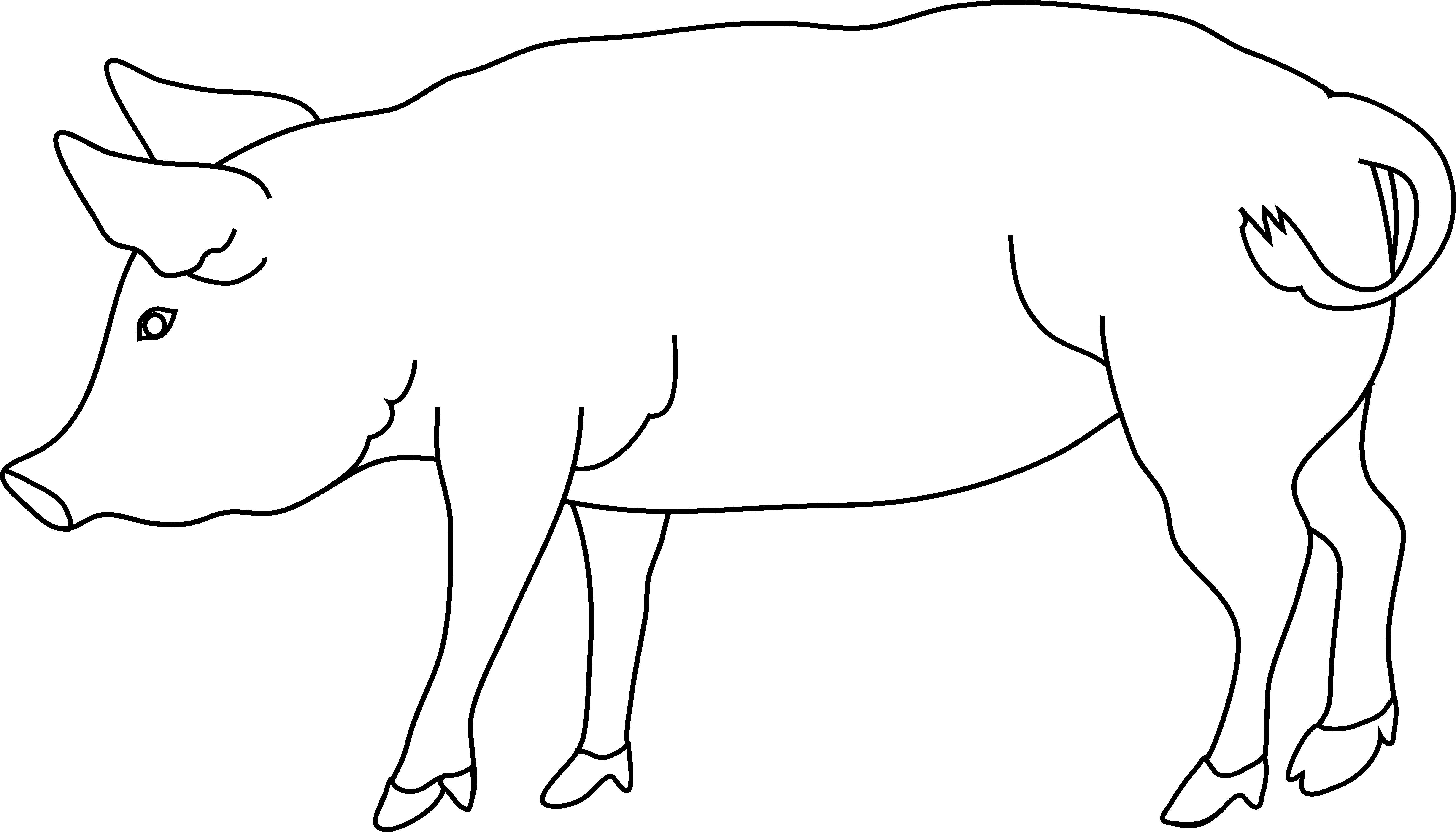 Pig Coloring Page - Free Clip Art