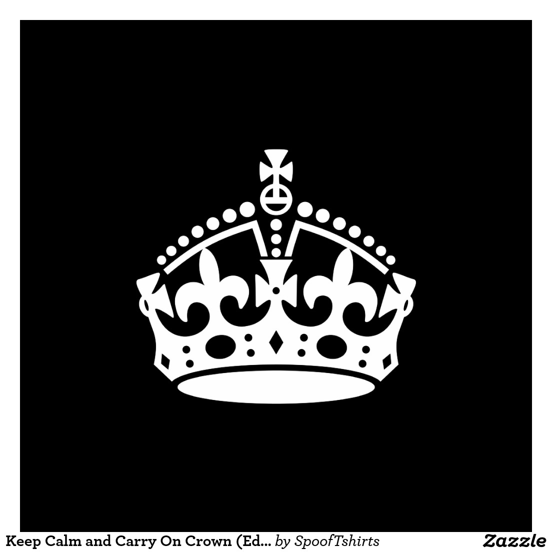 keep calm crown black background