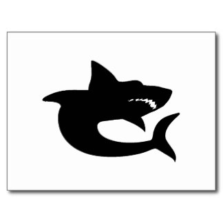 Shark Silhouette Postcards  Postcard Template Designs | Zazzle