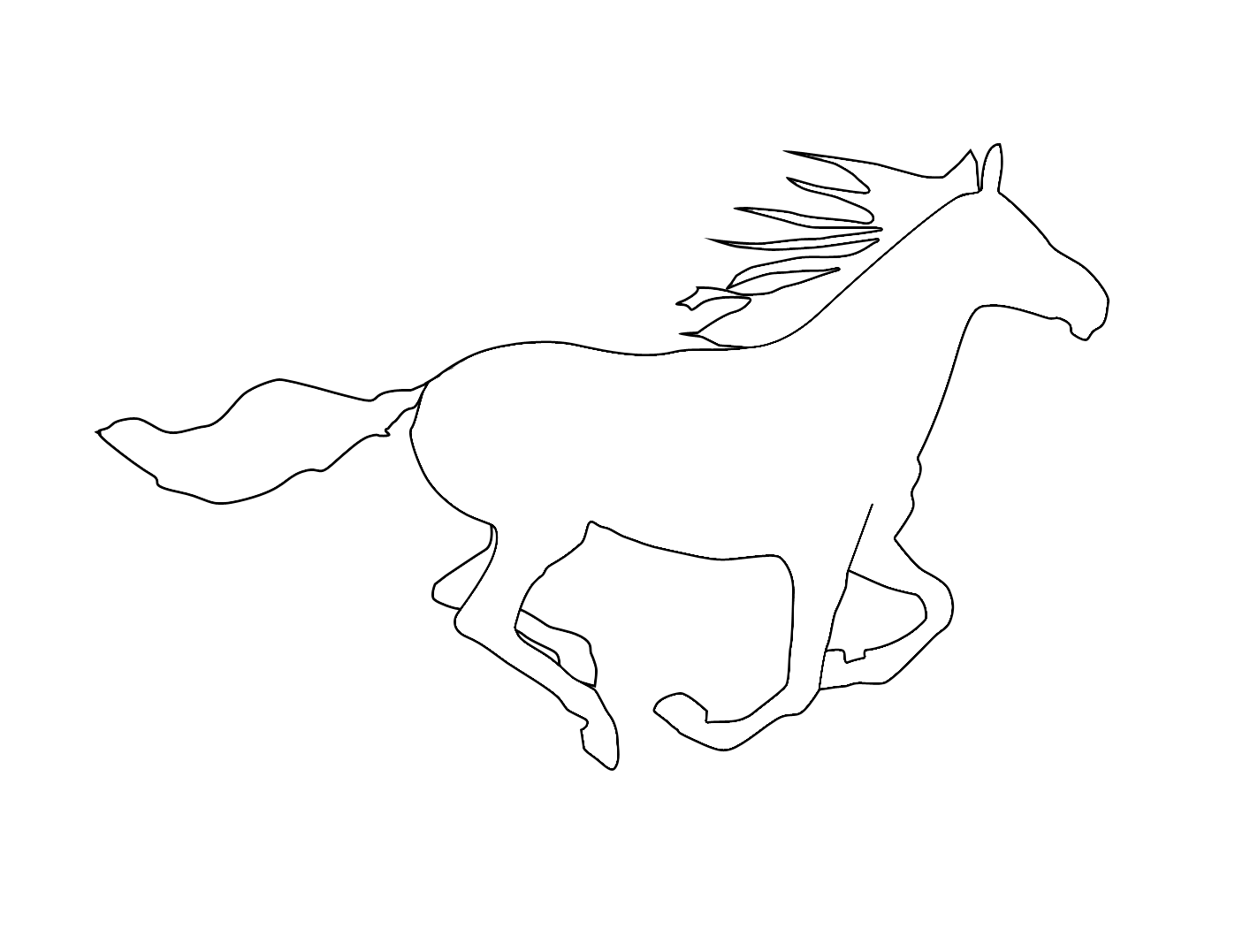 Horse Running Printable Template