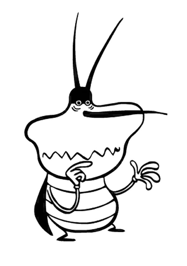 OGGY AND THE COCKROACHES coloring pages - Portrait of Dee Dee, the 
