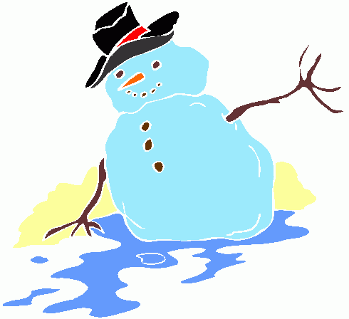 Cute Melting Snowman Clipart